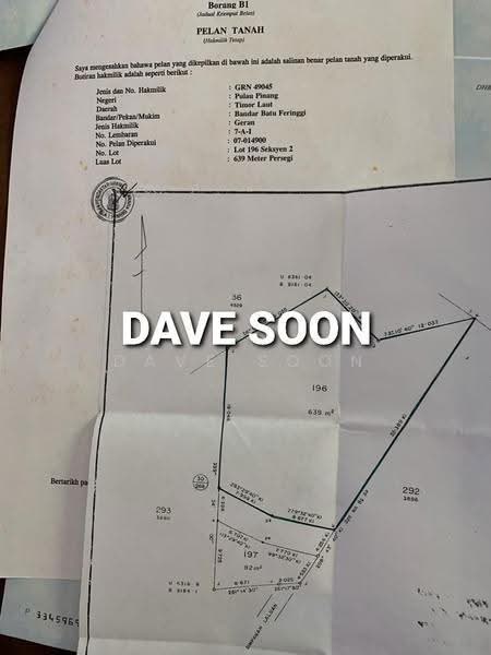 Bungalow Land for Sale in Batu Ferringhi (Batu Ferringhi) - Dave Soon - PropertyGuru.com.my