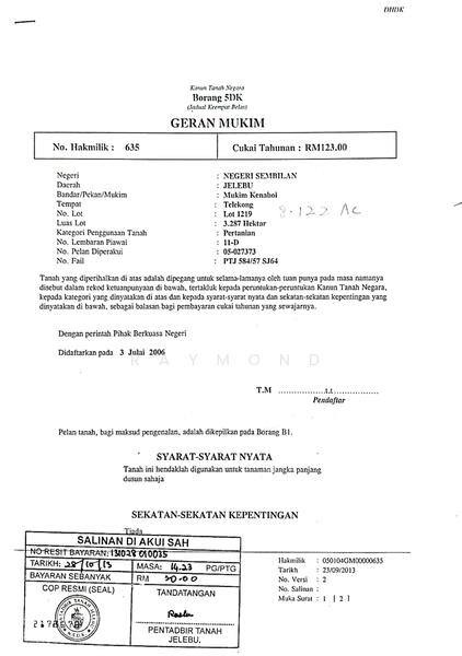 Agricultural Land for Sale in Telekong (Kuala Klawang) - Raymond Siow - PropertyGuru.com.my