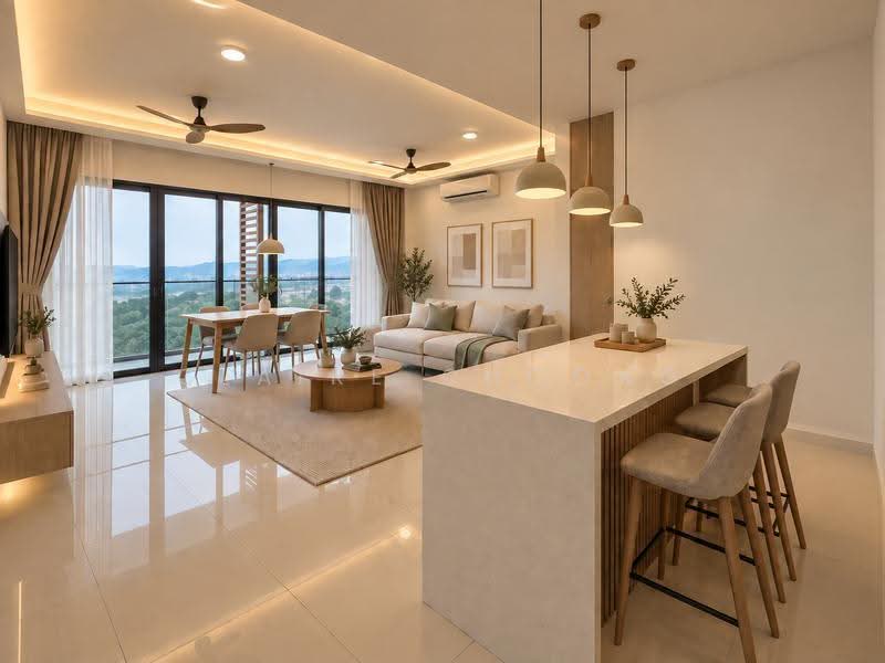 Kediaman Servis untuk Dijual di Skyluxe On The Park Bukit Jalil - Claire Choong - Living Room - PropertyGuru.com.my