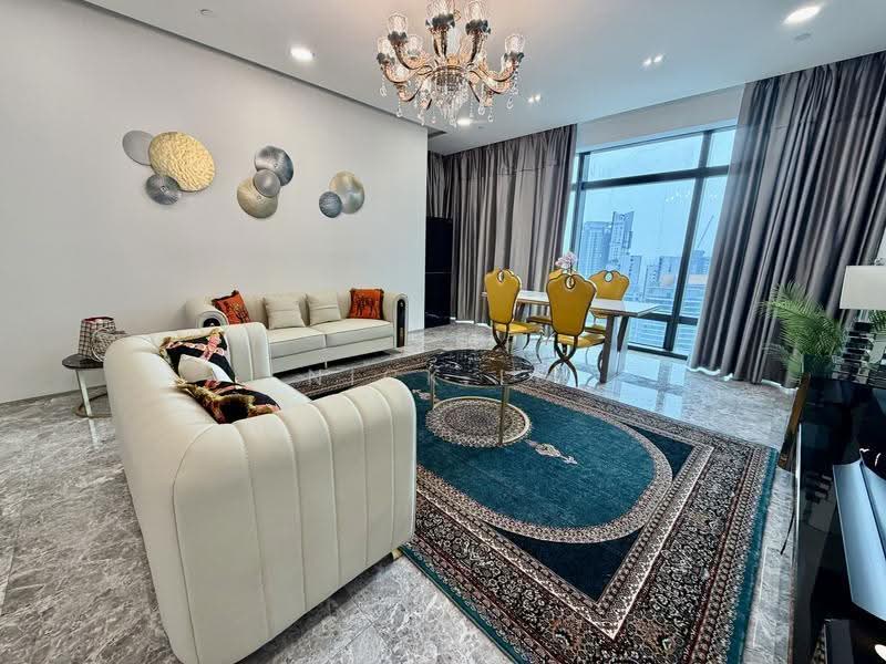 Service Residence for Sale at Four Seasons Place - Nic Lu - Living Room - PropertyGuru.com.my