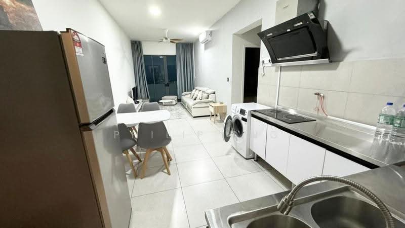 Service Residence for Rent at Meritus Residensi - Philip Ong - Living Room / Kitchen - PropertyGuru.com.my