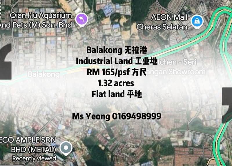 Industrial Land for Sale in Kawasan Perindustrian Balakong (Balakong) - Alexis Yeong - PropertyGuru.com.my