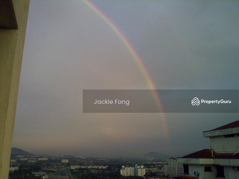 Twin rainbows in view from Balcony