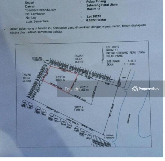 Tidak Lagi Tersedia First Grade Land Nearby Taman Desa Murni Sg Dua Seberang Perai Untuk Dijual Sungai Dua Mainland Seberang Perai Utara Mainland North Penang Tanah Kediaman Dari Harga