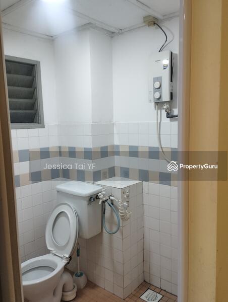 Outside bathroom with water heater 