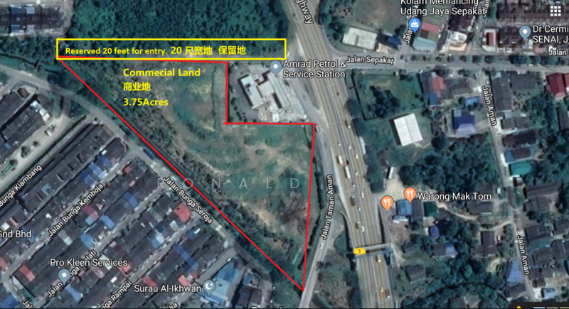 Untuk Dijual - Land for sale: Senai Commercial Land