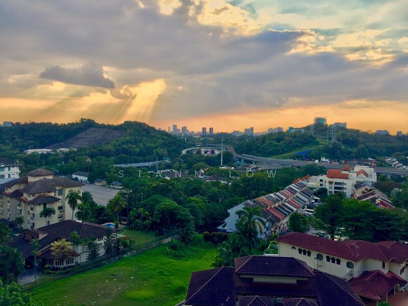 Balcony with sunset view