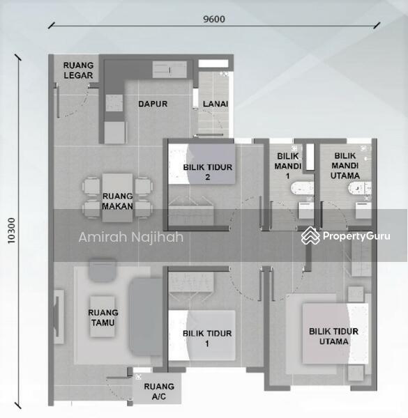 Seri Akasia, Puchong, Puchong, Selangor, 3 Bedrooms, 900 sqft