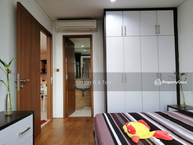 Master room with attached bath, dressing table, drawers, full height and width wardrobe