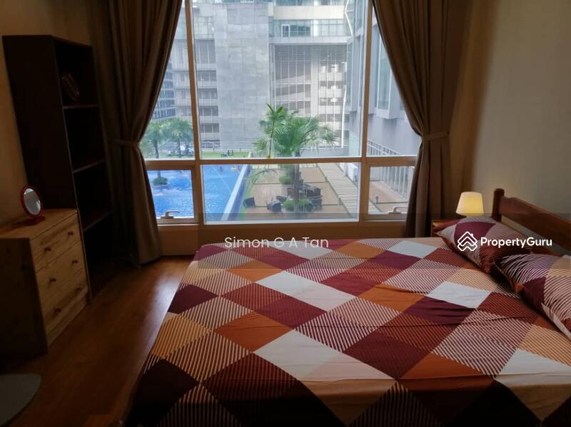 enjoy pool view from master room bed