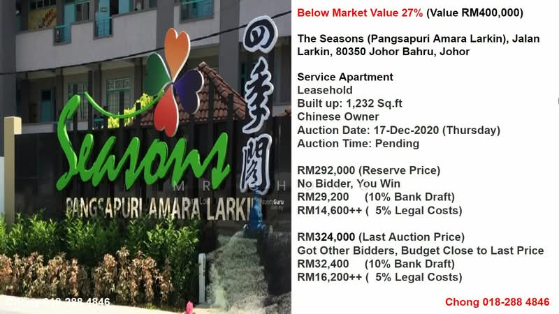 No Longer Available Below Market Value 27 The Seasons Pangsapuri Amara Larkin Tampoi Johor Bahru Johor 3 Bedrooms 1232 Sqft Apartments Condos Service Residences For Sale By Mr Chong Rm 292 000 32050609