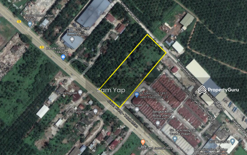 Untuk Disewa - 2.656 acres, Jalan Kapar Batu 13