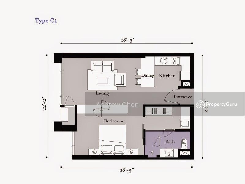 Servis Apartment untuk Disewa di Tropicana Gardens - Andrew Chen - Floor plan - PropertyGuru.com.my