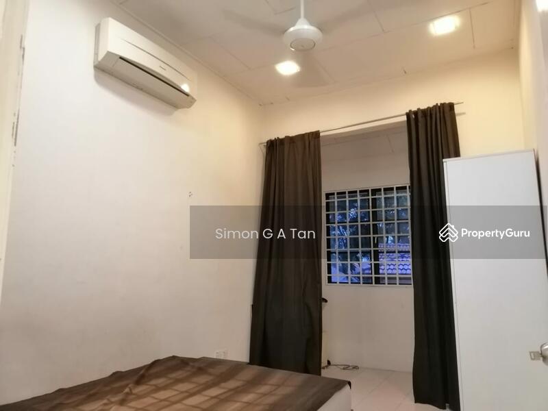 bedroom 3 has Air Con, Wardrobe, Ceiling Fan, Bed and attached bathroom