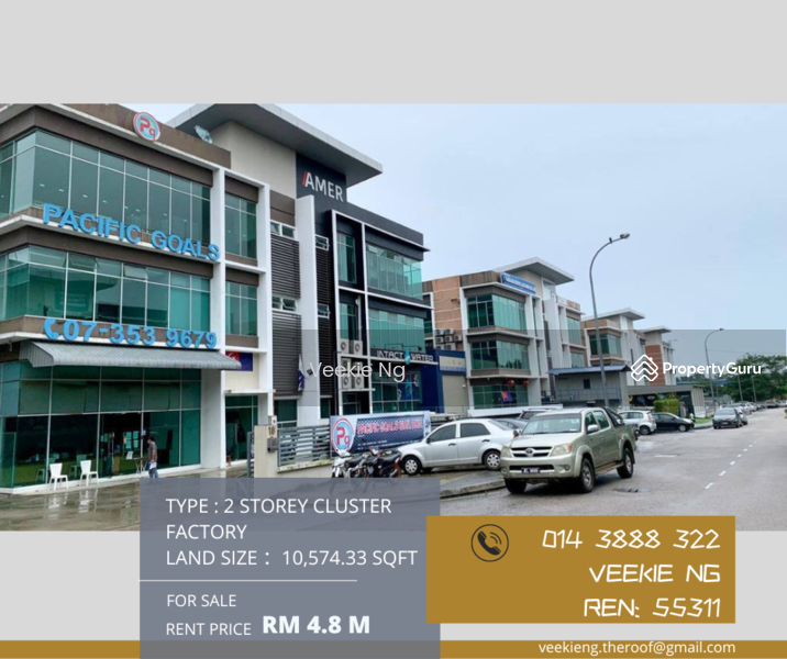 Tiong Nam Industrial Park2 Storey Cluster Factory untuk dijual Kempas, Johor Bahru, Johor