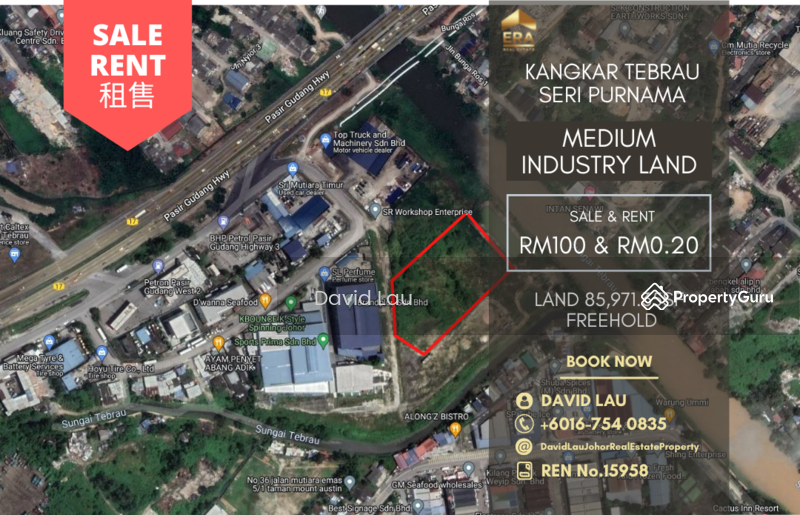 Untuk Disewa - Kangkar Tebrau, Perindustrian Seri Purnama, Johor Bahru