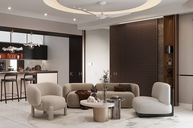 Condominium for Sale at 【Ready Move In】Luxury Spacious Balcony Sky Condo Furnished Freehold Below Market Price - KH Koh - Living Room - PropertyGuru.com.my