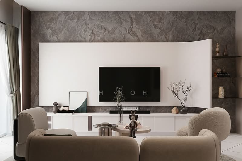 Condominium for Sale at 【Ready Move In】Luxury Spacious Balcony Sky Condo Furnished Freehold Below Market Price - KH Koh - Living Room - PropertyGuru.com.my