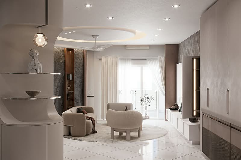 Condominium for Sale at 【Ready Move In】Luxury Spacious Balcony Sky Condo Furnished Freehold Below Market Price - KH Koh - Living Room - PropertyGuru.com.my