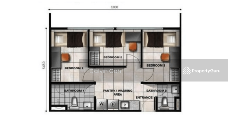 For Rent - [ 3 Bedrooms Studio ] GARDEN PLAZA
