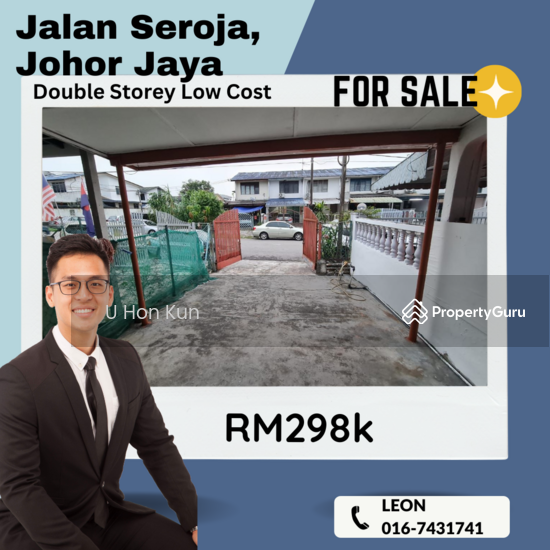 Double Storey Low Cost House Johor Jaya, Jalan Seroja, Johor Jaya