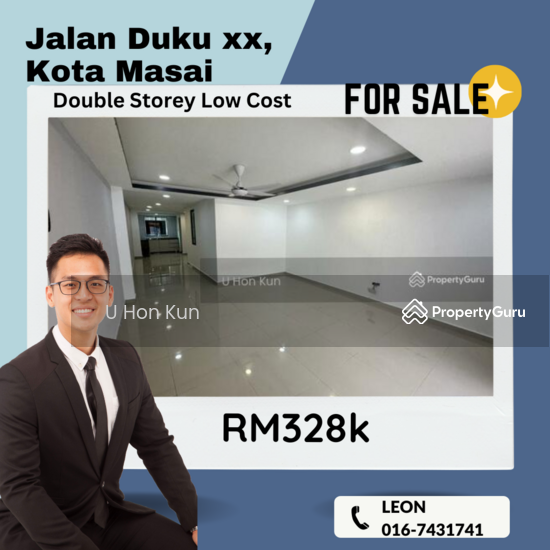 Double Storey Low Cost House at Kota Masai, Jalan Duku, Masai, Pasir