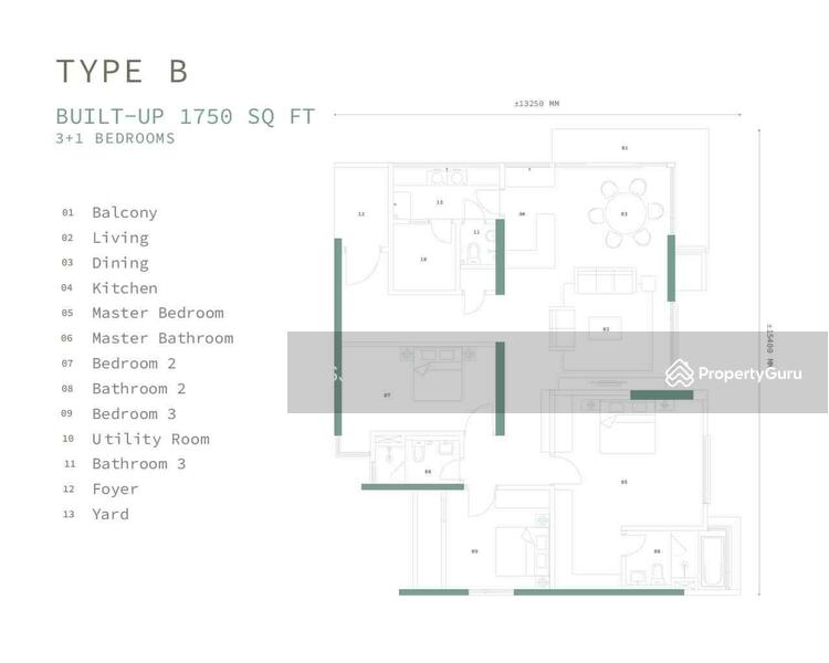 The Marin at Ferringhi - Type B Floor Plan