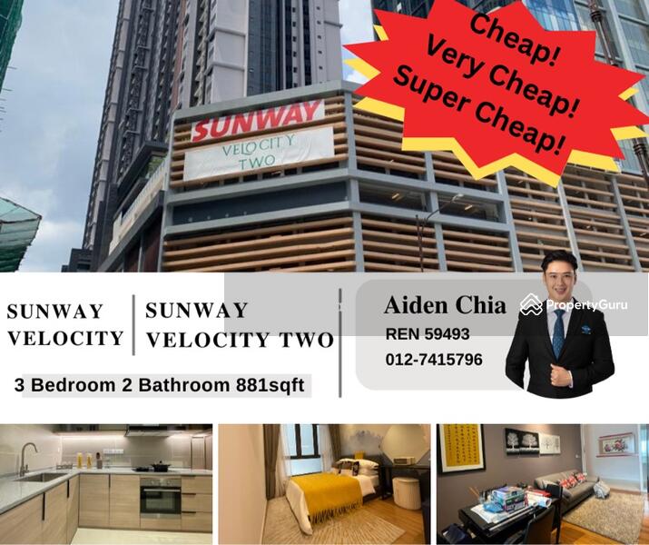 Sunway Velocity TWO, Jalan Peel, Sunway Velocity, Taman Maluri, Cheras, Kuala Lumpur, 3 Bedrooms