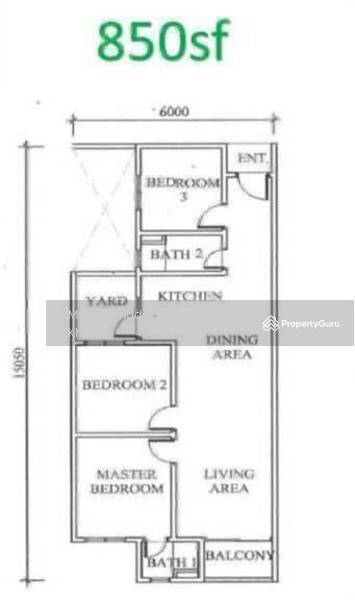 Layout plan of the condo. 