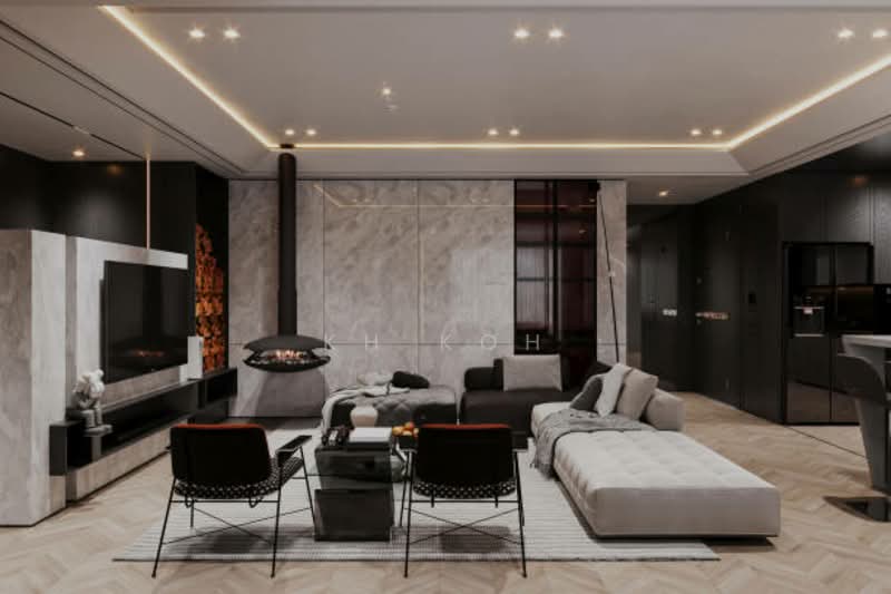 Condominium for Sale at KLCC view / Cashback 150K / Free Furnished/ Airbnb Profit 8k'/month - KH Koh - Living Room - PropertyGuru.com.my