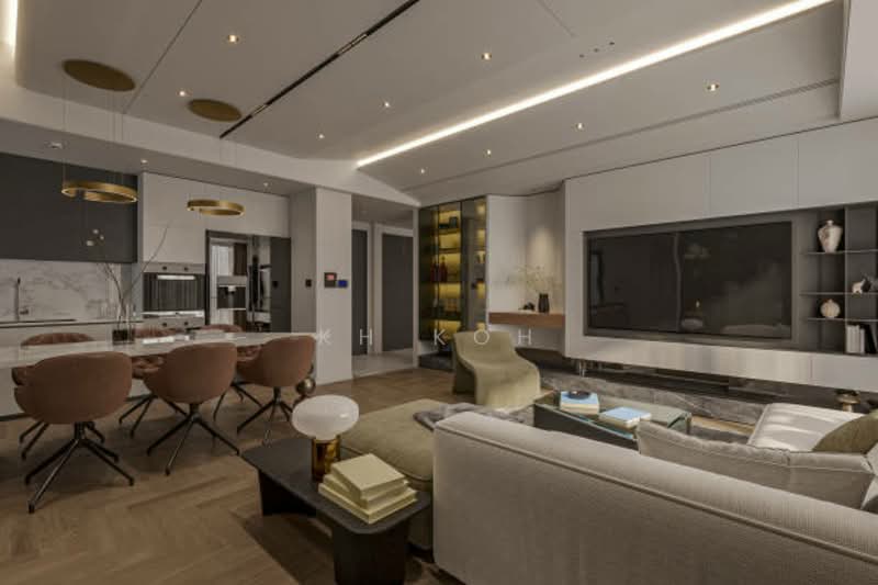 Kondominium untuk Dijual di Best KLCC View Freehold MM2H Airbnb Invest Condo 15k Return Fully Furnished - KH Koh - Living Room - PropertyGuru.com.my