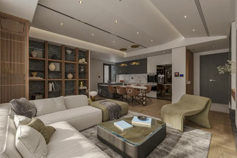 Kondominium untuk Dijual di Best KLCC View Freehold MM2H Airbnb Invest Condo 15k Return Fully Furnished - KH Koh - Living Room - PropertyGuru.com.my