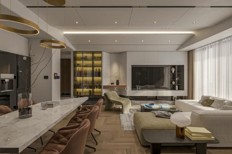 Kondominium untuk Dijual di Best KLCC View Freehold MM2H Airbnb Invest Condo 15k Return Fully Furnished - KH Koh - Living Room - PropertyGuru.com.my