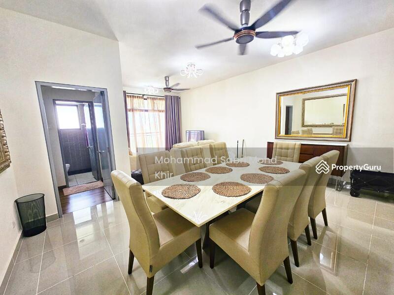 Dining area with table set