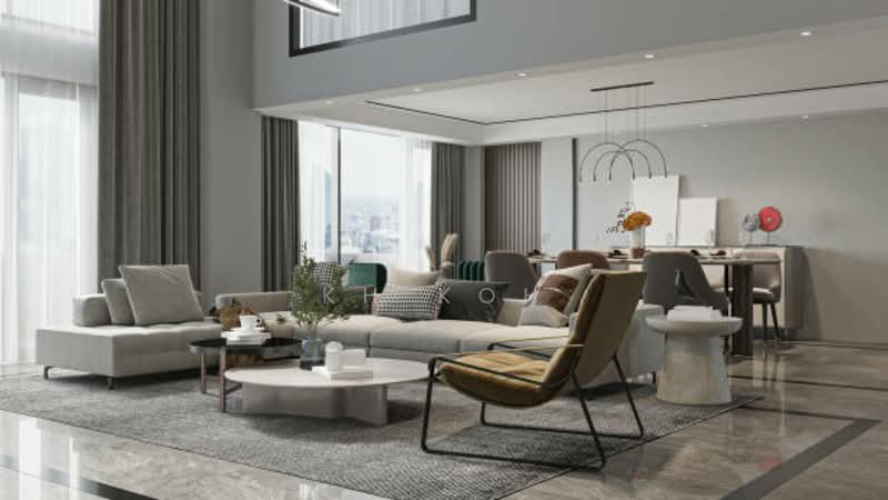 Kondominium untuk Dijual di [2026 Move In] Duplex Luxury Big Balcony condo Link MRT Furnished 0 downpayment - KH Koh - Living Room - PropertyGuru.com.my