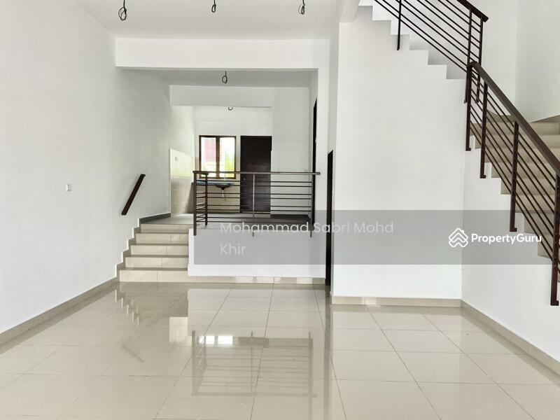 Split level between linving area and kitchen. 