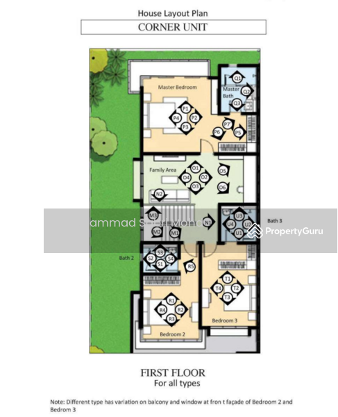 Typical Corner Unit First Floor Plan