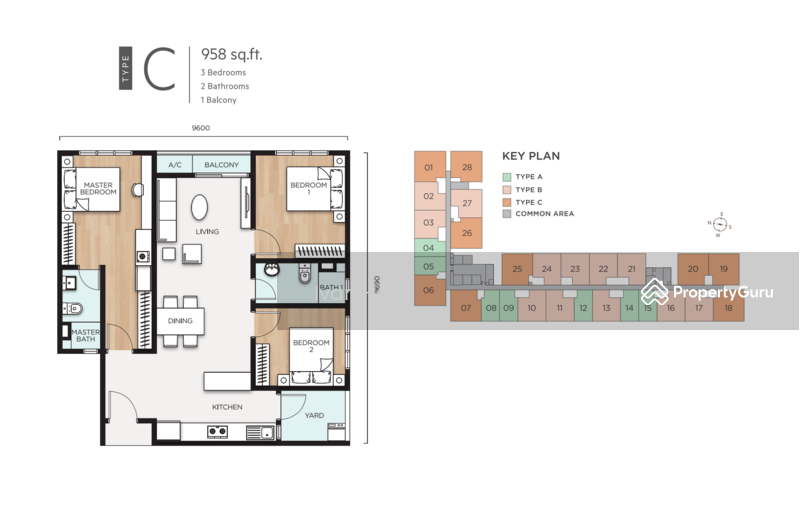 Alia Mori Park Type B floor plan in Shah Alam, Selangor