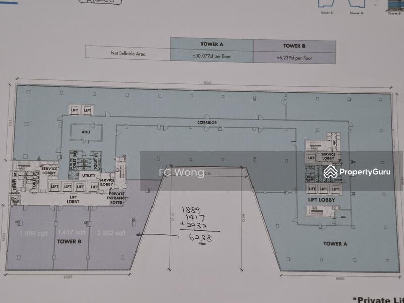 For Rent - Atwater Tower B Office 3298 Sq Ft In Section 13, Petaling Jaya for Rent
