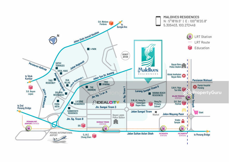 Kondominium untuk Dijual di Maldives Residences - Alicia Hong - Maldives Residences - Location Map - PropertyGuru.com.my