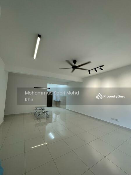 Ground floor: Living and kitchen area with ceing fan and lightings installed. 