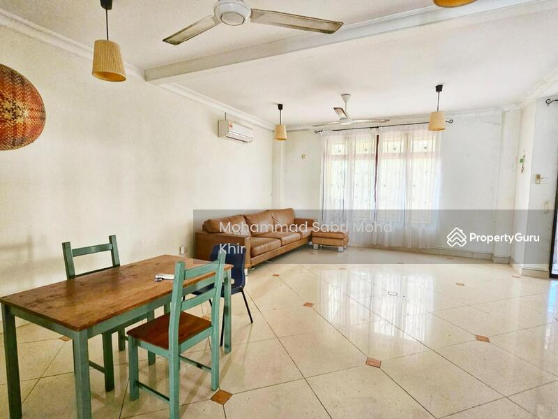 Ground floor living area with plater ceiling finishes and airconditioner.