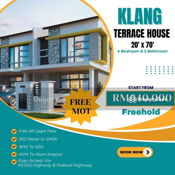 For Sale - New Double Storey Landed Terrace House @ Shah Alam, Selangor