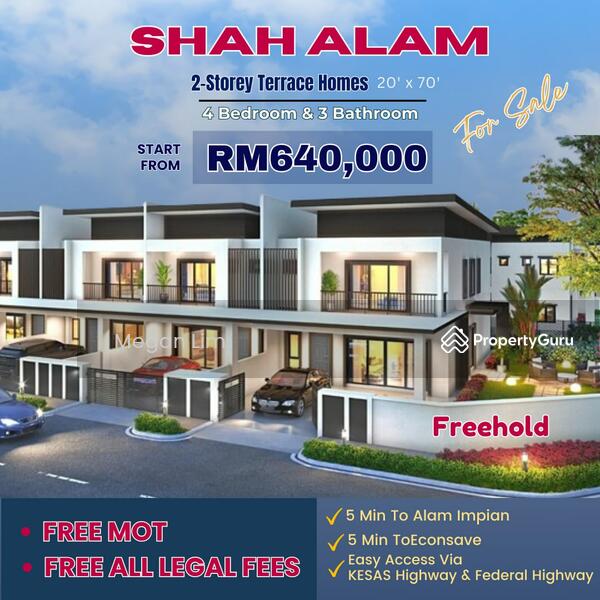 For Sale - New Double Storey Landed Terrace House @ Shah Alam, Selangor