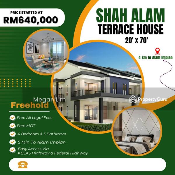 For Sale - New Double Storey Landed Terrace House @ Shah Alam, Selangor