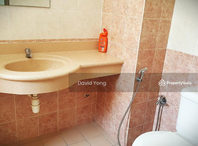 This elegant bathroom features sleek fixtures