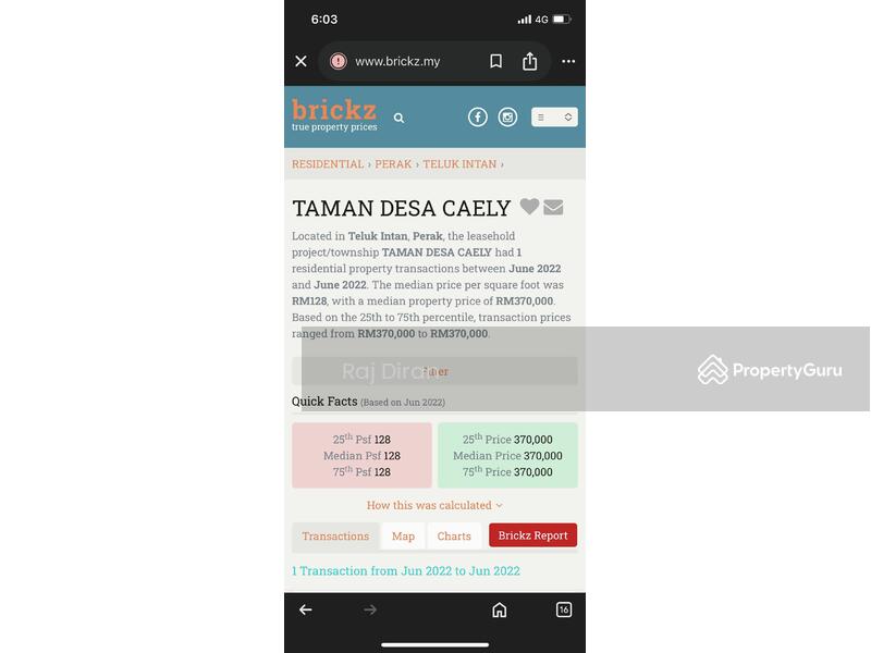 Untuk Dijual - Taman Desa Caely, Teluk Intan