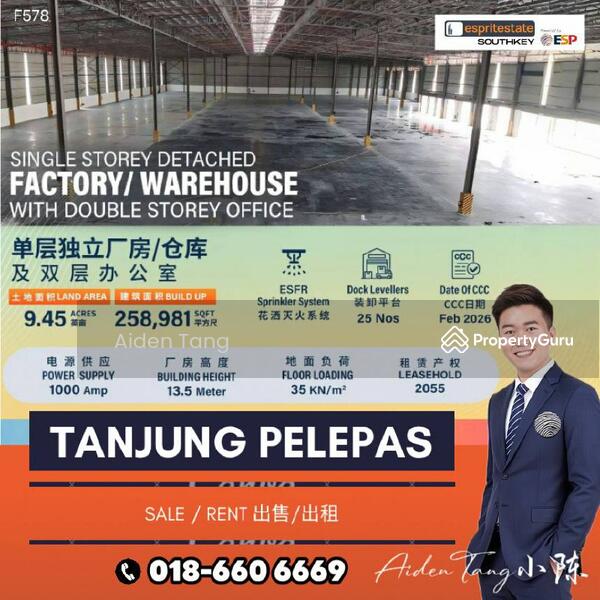 For Sale Tanjung Pelepas Detached Factory Warehouse