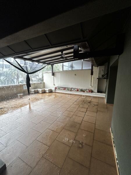 A whole terrace facing the pool