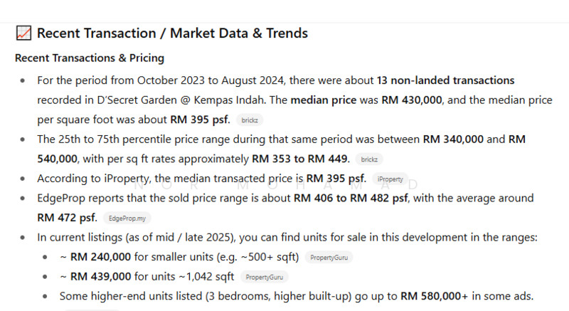 For Sale - D'Secret Garden 2 (Pangsapuri Kempas Indah 2)